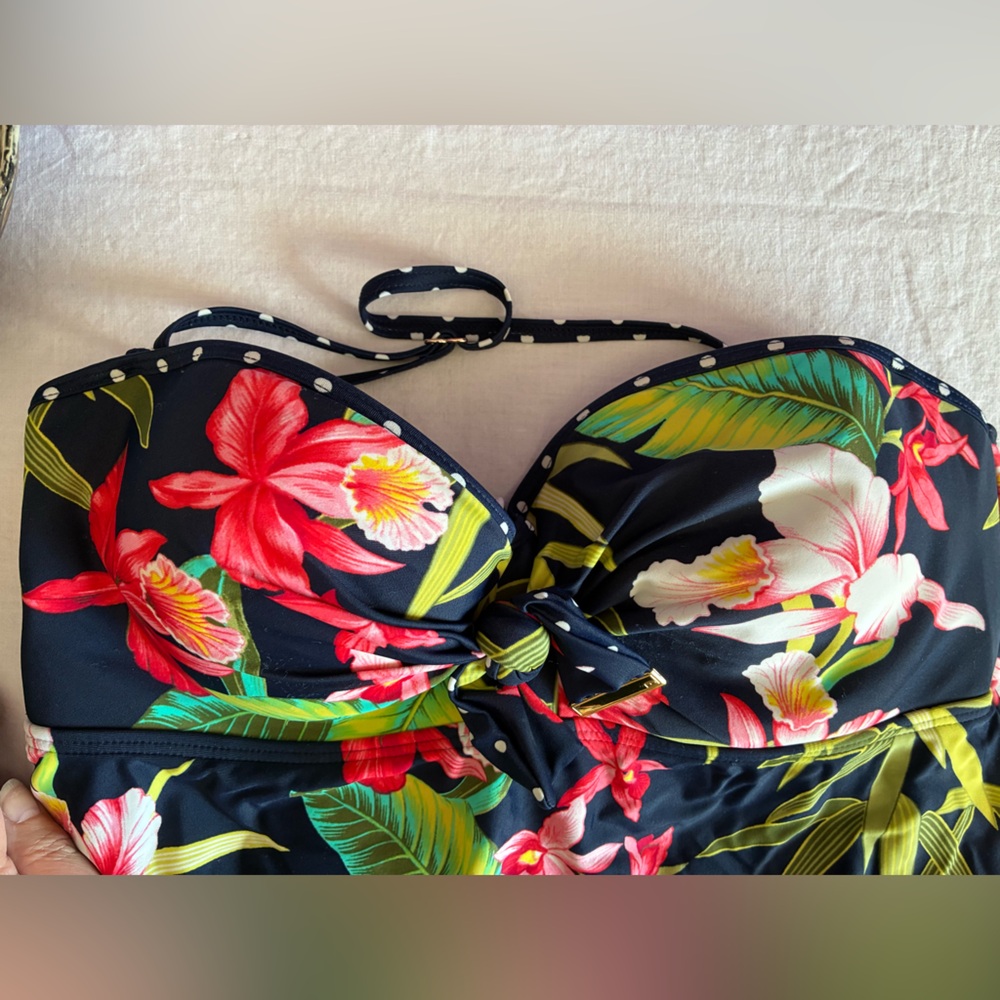 Tommy Hilfiger Swimsuit Navy Floral One piece US12 - Picture 3 of 8